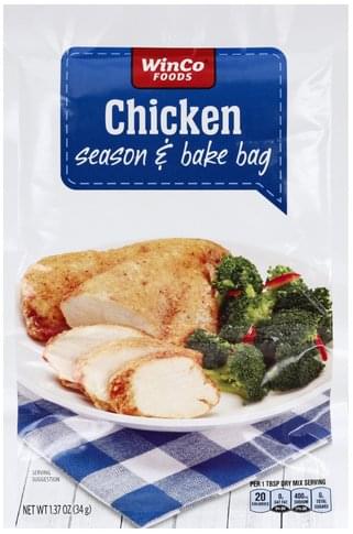 Winco Chicken Season & Bake Bag - 1.37 oz, Nutrition Information | Innit