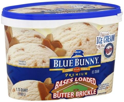 Blue Bunny Premium, Bases Loaded Butter Brickle Ice Cream - 1.75 QT ...