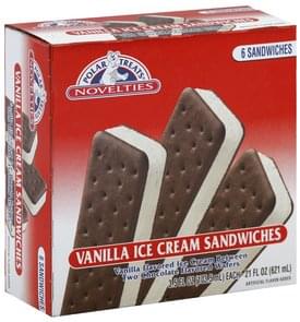 Polar Treats Vanilla Ice Cream Sandwiches - 6 ea, Nutrition Information ...