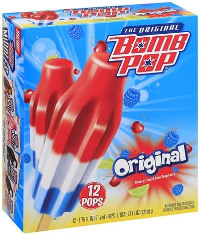 Bomb Pop Original Pops - 12 ea, Nutrition Information | Innit