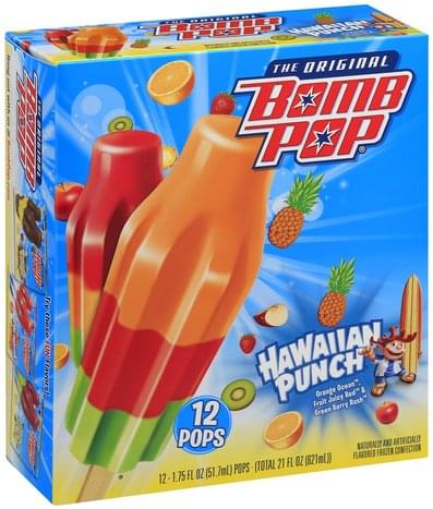 Bomb Pop Hawaiian Punch Pops - 12 ea, Nutrition Information | Innit