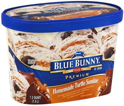 Blue Bunny Homemade Turtle Sundae Ice Cream - 1.5 Qt, Nutrition 