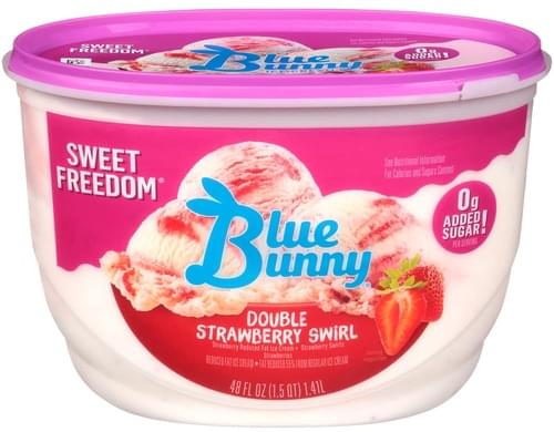 Blue Bunny Double Strawberry Swirl Blue Bunny Sweet Freedom Double ...