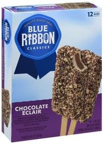 Blue Ribbon Classics Chocolate Eclair Ice Cream Bars - 12 ea, Nutrition ...