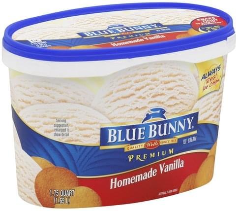 Blue Bunny Homemade Vanilla Ice Cream - 1.75 QT, Nutrition Information ...