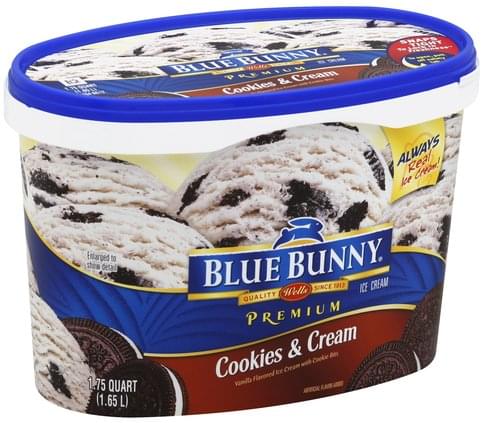 Blue Bunny Premium, Cookies & Cream Ice Cream - 1.75 QT, Nutrition ...