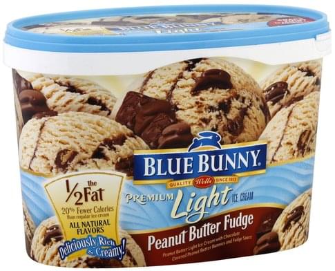 Blue Bunny Premium Light, Peanut Butter Fudge Ice Cream - 1.75 QT ...