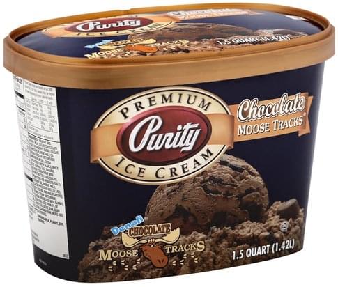 Purity Premium, Chocolate Moose Tracks Ice Cream - 1.5 QT, Nutrition ...