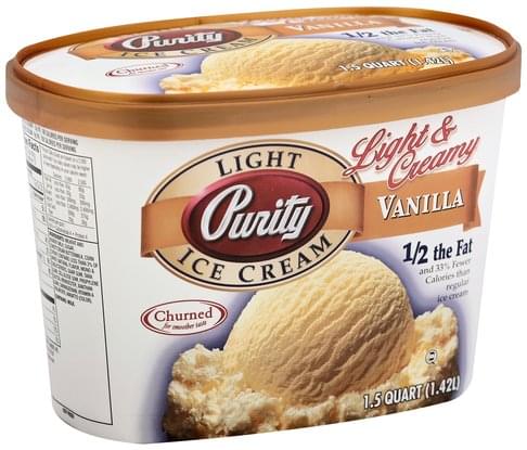 Purity Light & Creamy, Vanilla Ice Cream - 1.5 QT, Nutrition ...