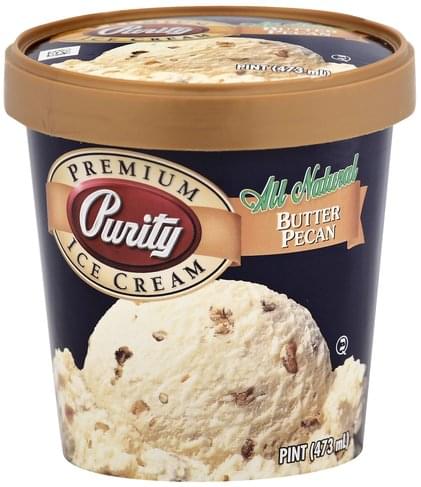 Purity Premium, Butter Pecan Ice Cream - 1 pt, Nutrition Information ...