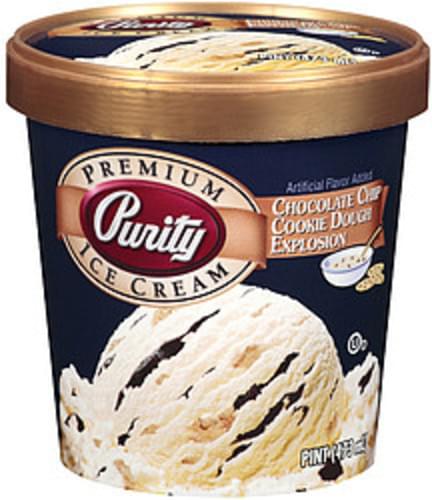 Purity Chocolate Chip Cookie Dough Explosion Premium Ice Cream - 1 pt ...