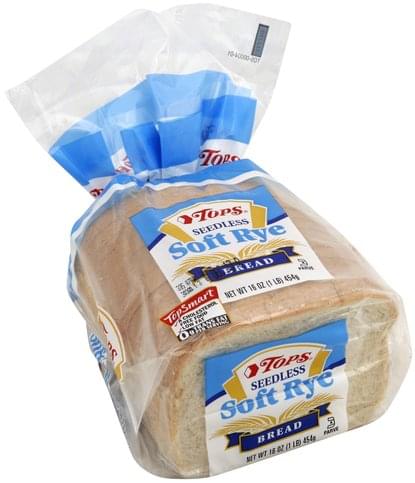 Tops Soft Rye, Seedless Bread - 16 Oz, Nutrition Information 