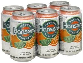 Hansens Natural Cane, Mandarin Lime Soda - 6 ea, Nutrition Information ...