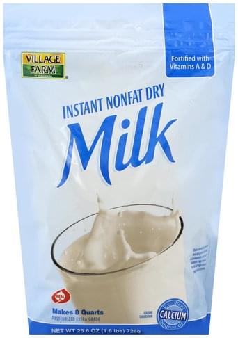 Village Farm Instant Nonfat Dry Milk - 25.6 oz, Nutrition Information ...