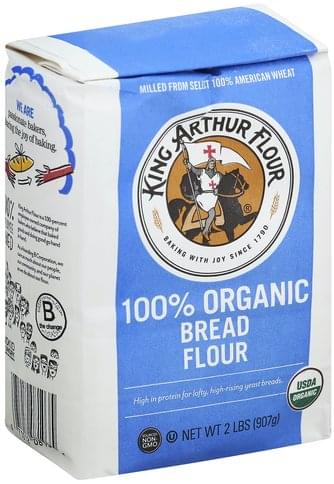 King Arthur Flour Bread, 100% Organic Flour - 2 Lb, Nutrition ...