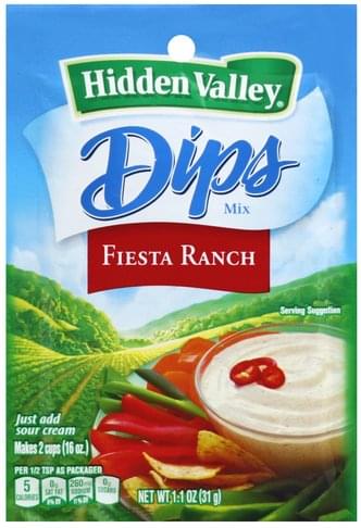 Hidden Valley Fiesta Ranch Dips Mix - 1.1 oz, Nutrition Information | Innit