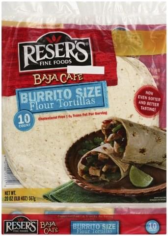 Resers Flour, Burrito Size Tortillas - 10 ea, Nutrition Information | Innit