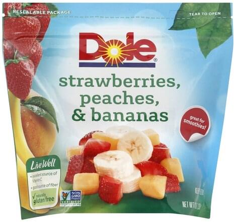 Dole Strawberries, Peaches, & Bananas - 14 Oz, Nutrition Information 