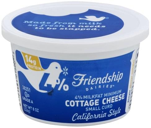 Friendship Small Curd, 4% Milkfat Minimum, California Style Cottage ...