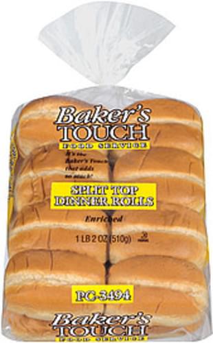 Baker's Touch Split Top Dinner Rolls - 18 oz, Nutrition Information | Innit