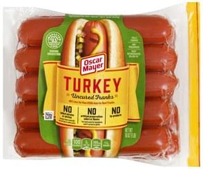 Oscar Mayer Uncured Franks Turkey - 16 oz, Nutrition Information | Innit