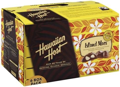 Hawaiian Host Chocolate Covered, Island Macs Macadamias - 6 ea ...