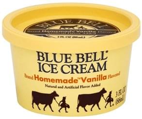 Blue Bell Vanilla Flavored Ice Cream - 3 Oz, Nutrition Information 