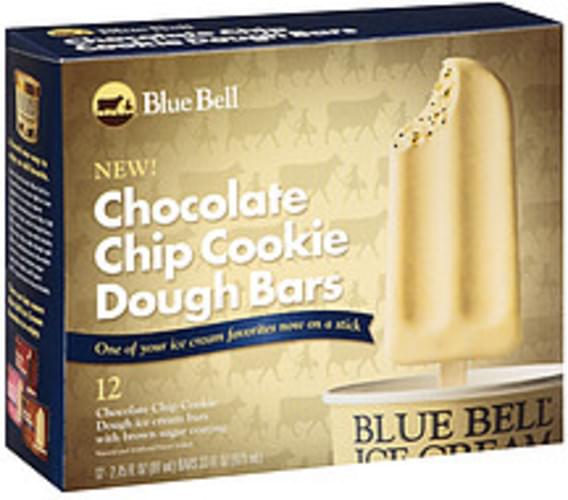 Blue Bell Chocolate Chip Cookie Dough Ice Cream Bars 33 Oz Nutrition Information Innit 