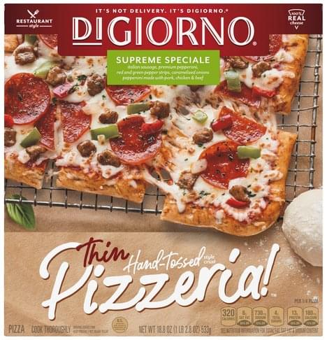 Digiorno Hand-Tossed Style Thin Crust, Supreme Speciale Pizza - 18.8 oz ...