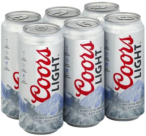 Coors Light Beer - 6 ea, Nutrition Information | Innit