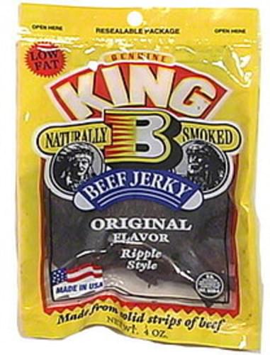 King B Beef Jerky, Ripple Style, Original Flavor - 4 Oz, Nutrition ...