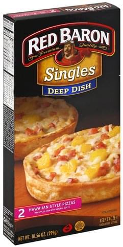 Red Baron Deep Dish, Hawaiian Style Pizzas - 2 ea, Nutrition ...