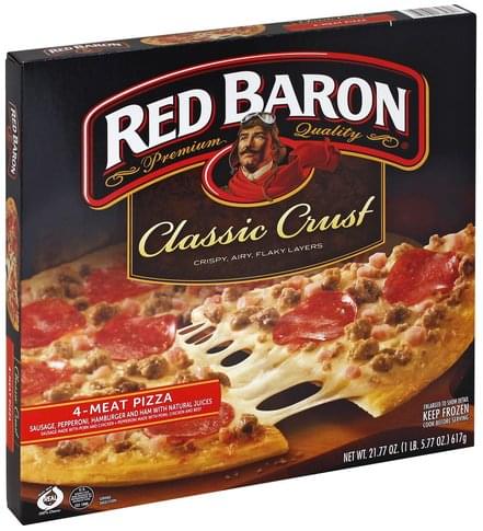 Red Baron Classic Crust, 4-Meat Pizza - 21.77 oz, Nutrition Information ...