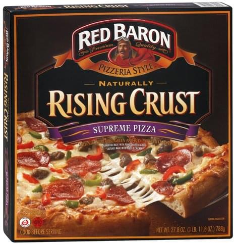 Red Baron Rising Crust, Supreme Pizza - 27.8 oz, Nutrition Information ...