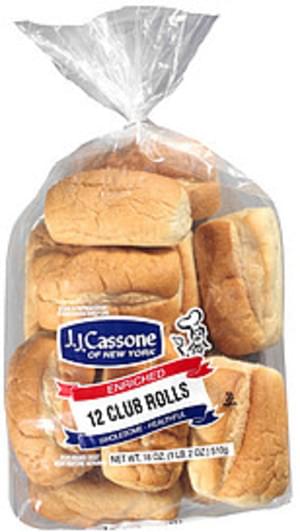 J.j. Cassone Of New York Enriched Club Rolls - 18 Oz, Nutrition ...