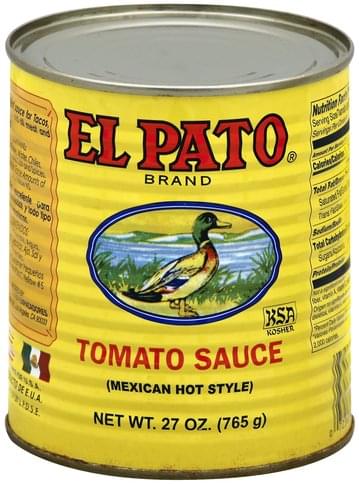 El Pato Mexican Hot Style Tomato Sauce - 27 oz, Nutrition Information ...