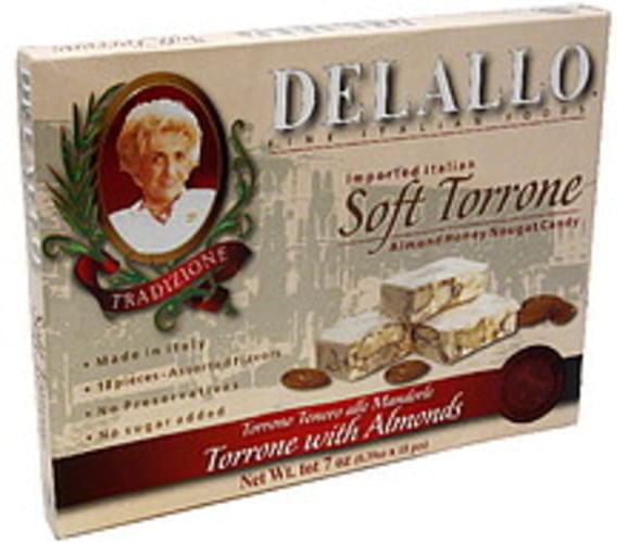 DeLallo Soft Torrone Almond Honey Nougat Candy - 18 Ea, Nutrition ...