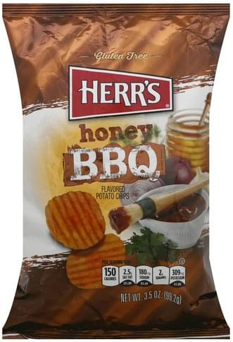 Herrs Honey BBQ Flavored Potato Chips - 3.5 oz, Nutrition Information ...