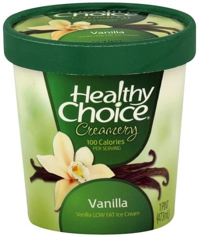 Healthy Choice Low Fat, Vanilla Ice Cream - 1 pt, Nutrition Information | Innit