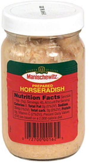 Manischewitz Prepared Horseradish - 8 oz, Nutrition Information | Innit