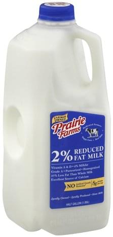 Prairie Farms Reduced Fat, 2% Milkfat Milk - 0.5 Gl, Nutrition ...