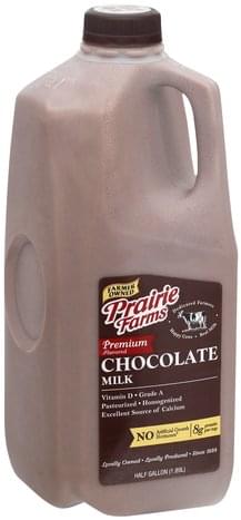 Prairie Farms Premium, Chocolate Milk - 0.5 Gl, Nutrition Information ...