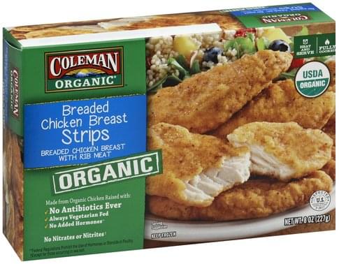 Coleman Organic Breaded Chicken Breast Strips 8 Oz Nutrition Information Innit