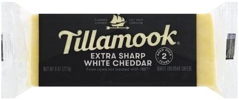 Tillamook Extra Sharp White Cheddar Cheese - 8 oz, Nutrition ...