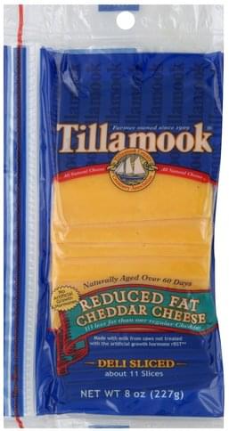 Tillamook Cheddar Cheese, Reduced Fat Deli Sliced Cheese - 8 oz ...