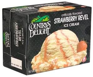 Countrys Delight Strawberry Revel Ice Cream - 0.5 gl, Nutrition ...