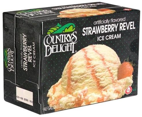 Countrys Delight Strawberry Revel Ice Cream - 0.5 gl, Nutrition ...