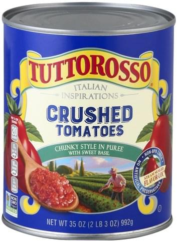 Tuttorosso with Sweet Basil, Crushed Tomatoes - 35 oz, Nutrition ...