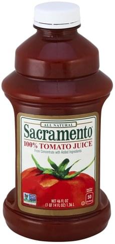 Sacramento 100% Tomato Juice - 46 oz, Nutrition Information | Innit