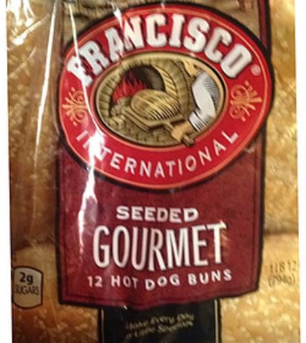 Francisco International Seeded Gourmet Hot Dog Buns - 66 g, Nutrition ...